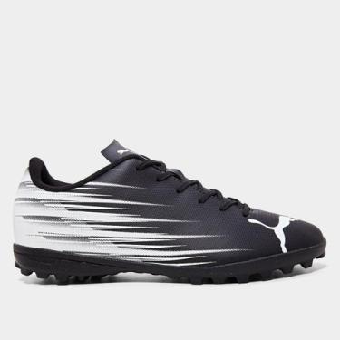 Imagem de Chuteira Society Puma Attacanto II BDP Masculina, Preto, Off white, 39