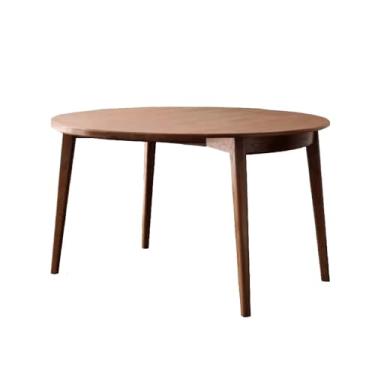 Imagem de Mesa de jantar, mesa de jantar de madeira maciça, moderna, simples, dobrável, mesa redonda quadrada e redonda, mesa de jantar para casa, mesa de jantar moderna, mesa de cozinha, 130 x 76 cm x 130 x 76