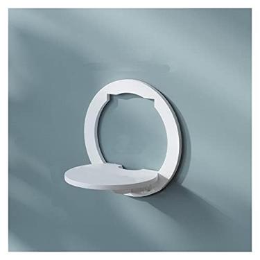 Imagem de Prateleira de parede, perfuração grátis, parede de fundo de TV, quarto, varanda, cabeceira, parede, suporte criativo para vaso de flores (cor: 3hexágono) (redondo)