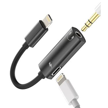 Imagem de Adaptador Lightning para 3,5 mm para fone de ouvido iPhone, divisor de áudio, carregador de áudio, cabo 2 em 1, conversor de cabo auxiliar para Apple MFI Certified 13 12 11 Pro Max 7 8Plus X Ipad fone