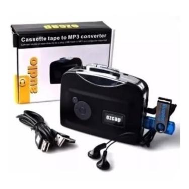 Imagem de Conversor de Fita Cassete para MP3, Gravador USB Direto para Pendrive, Player de Cassete com Fones de Ouvido