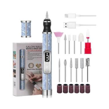 Imagem de Máquina De Furar Unhas Elétrica Profissional Sem Fio Com 3 Velocidades