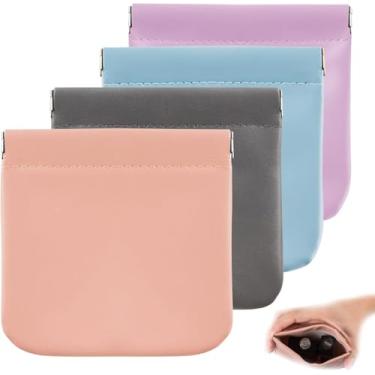 Imagem de OJXKZ 4 peças pequenas bolsas de maquiagem para bolsa, mini bolsas de cosméticos portáteis para mulheres, porta-moedas, batom, acessórios cosméticos, bolsa de armazenamento pequena para kit de viagem