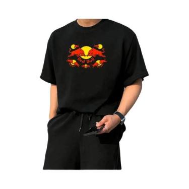 Imagem de Camiseta Masculina De Manga Curta Com Estampa 3D De Motocicleta Red Bu