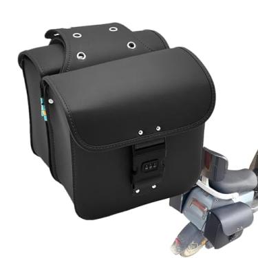 Imagem de Sacos de selim para motocicleta, bolsas laterais com trava, sistema de bloqueio seguro, bolsa para motocicleta, impermeável, design conveniente
