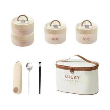 Imagem de Lancheira Infantil Portátil De Plástico Transparente À Prova De Vazame