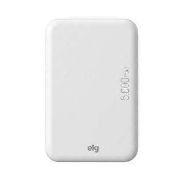 Imagem de Power Bank Carregador Portátil por Indução ELG Wireless PBW5 - 5W - 5000mAh - MagSafe - Branco