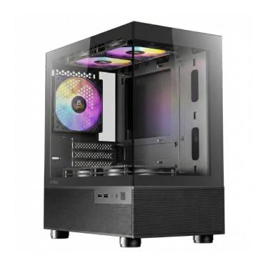 Imagem de Gabinete Gamer Aquário Antec CX200M RGB Elite - Vidro Temperado - 5 Coolers RGB Inclusos - Micro ATX - Preto