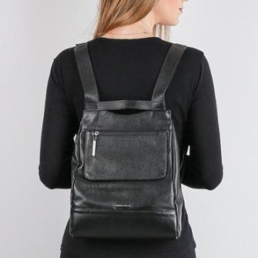 Imagem de Mochila pequena antifurto de couro Susan grafite-Feminino