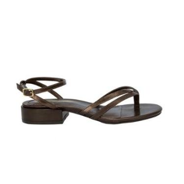 Imagem de Sandália Bellaze Salto Baixo Marrom-Feminino