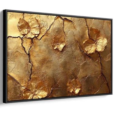 Imagem de Quadro decorativo Dourado Encanto das Flores Eternas - Art Canvas, 180