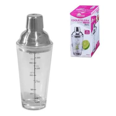 Imagem de Coqueteleira de vidro tampa Inox - JN ECOMERCE LTDA