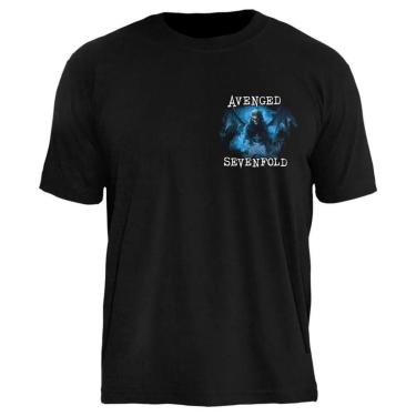 Imagem de Camiseta de Banda Avenged Sevenfold em Algodão Manga Curta Frente e Verso-Unissex