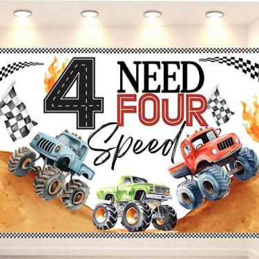 Imagem de Banner de Fundo hanviync Caminhão Monstro 150x100 cm