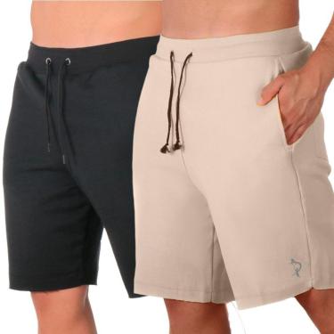Imagem de Kit 2 Bermuda Mauricinho Moletinho Confortavel Algodao Poliester Com Bolsos Caminhada Dia a Dia-Masculino