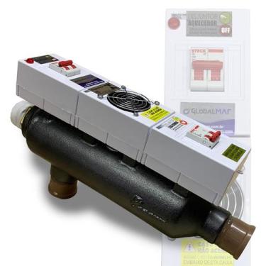 Imagem de Aquecedor Para Piscina Fibra Vinil e Alvenaria 40m³ Elétrico - Globalm