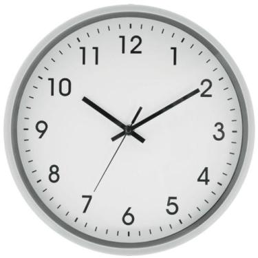 Imagem de Relógio de parede 30 cm com borda prata - YR12PA - Tuut