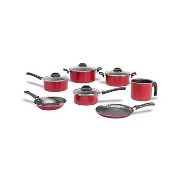 Imagem de Jogo de Panelas 7 Peças Brinox Anis Antiaderente Pro-Flon Borgonha