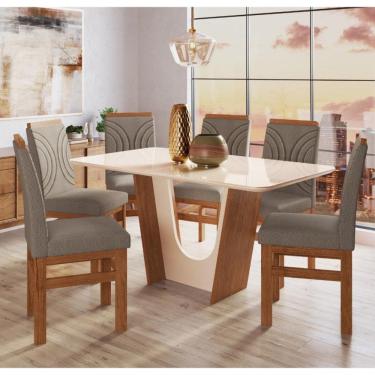 Imagem de Sala de Jantar Mesa 160cm e 6 Cadeiras Joli 136/12  Moveis Zamarchi
