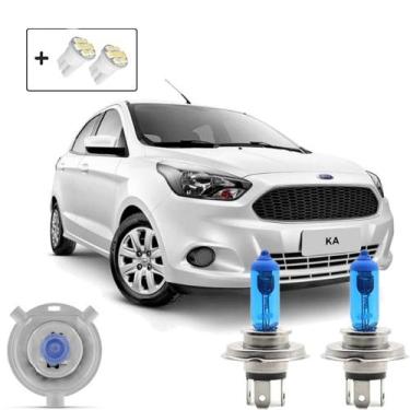 Imagem de Kit de lâmpadas Halógenas Super Branca farol alto e baixo H4 para Ford