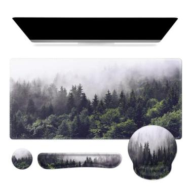 Imagem de Conjunto de mouse pad para jogos iCasso 4 em 1 XXL, apoio de pulso erg