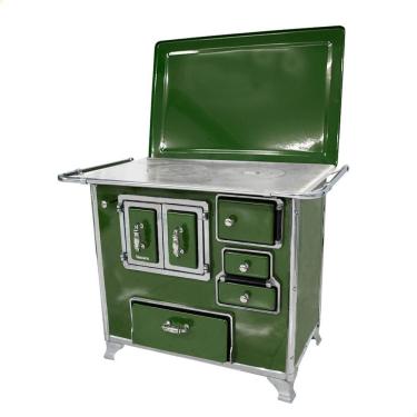 Imagem de Fogão A Lenha Tradicional Venâncio N graus 2 Verde Porta Dupla Com Tampa Gabinete Esquerdo