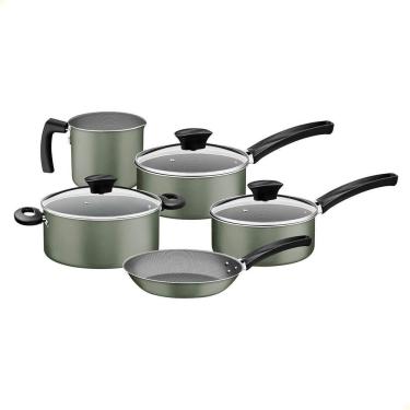 Imagem de Jogo De Panelas Michigan Tramontina Alumínio Revestimento Antiaderente Verde Oliva 5 Pçs 28299297