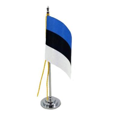 Imagem de Mini Bandeira de Mesa Estônia 15 cm Poliéster - SP Bandeiras 
