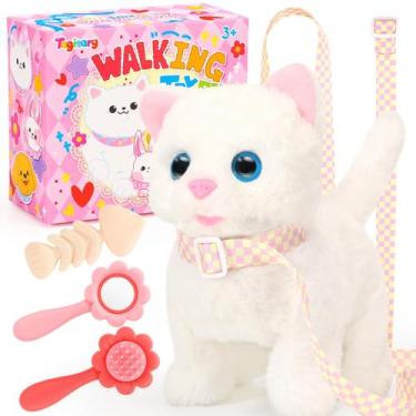 Imagem de Brinquedo de pelúcia Tagitary Electronic Toy Cat Walking Meowing Kids