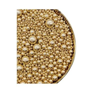 Imagem de Decoração De Bolo Com Pérolas Douradas 85g, Decoração De Confeitaria N