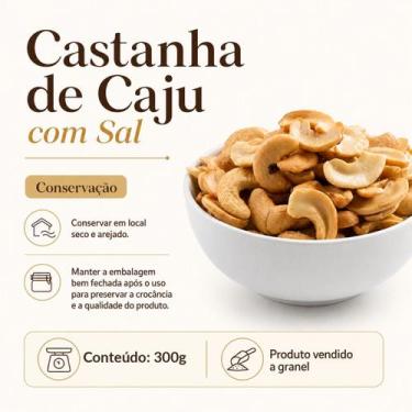 Imagem de Castanha de Caju Torrada Premium com Sal a Granel 300g - Naturalli