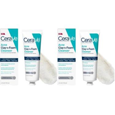Imagem de Sabonete Facial CeraVe Clay-to-Foam para Acne 118ml Pacote com 2