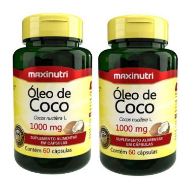 Imagem de Kit 2 Óleo de Coco Extra Virgem 60 Capsulas 1000mg Maxinutri