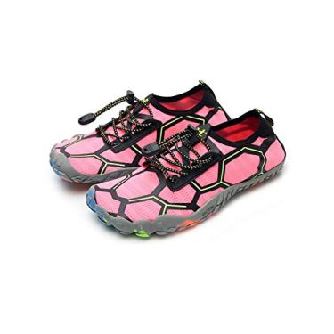 Imagem de Bestgift Men/Women's Wide Toe Minimalist Trail Running Shoes Football Pink 36