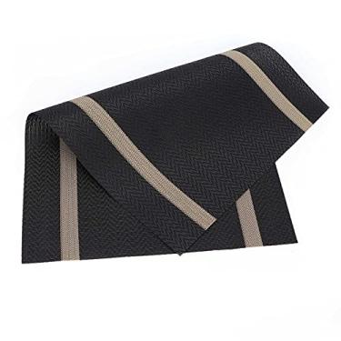 Imagem de Almofada de mesa para arte em unha, tapete de mesa de manicure de PVC para iniciantes para salão de beleza, uso profissional doméstico (preto simples)