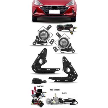 Imagem de Kit Farol de Milha Neblina Hyundai HB20 HB20S 2020 2021 + Kit Xenon 6000K / 8000K ou Kit Lâmpada Super LED 6000K