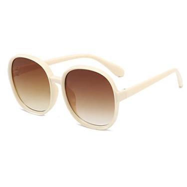 Imagem de Óculos de sol com armação redonda feminina designer retrô preto superdimensionado moda feminina condução ao ar livre, 1, china