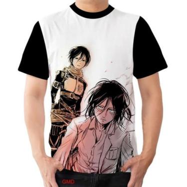 Imagem de Camiseta Camisa Eren E Mikasa Estilo 4 Temporada Aot - Dias No Estilo