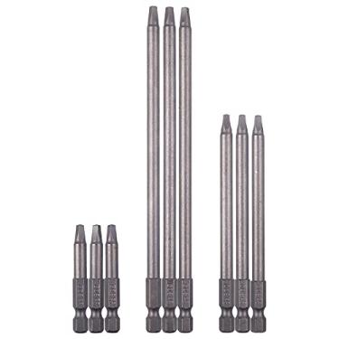 Imagem de Rocaris Pacote com 9 pontas de chave de fenda de cabeça quadrada magnética longa haste sextavada de 1/4 de polegada ferramentas elétricas SQ2 para gabarito de buraco de poket, 5 cm, 10 cm, 15 cm