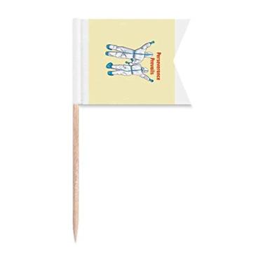 Imagem de Bandeiras de palito de dente Conquer Disease Triumph Over Illness Marcação de rotulagem para bolo de festa Prato de queijo