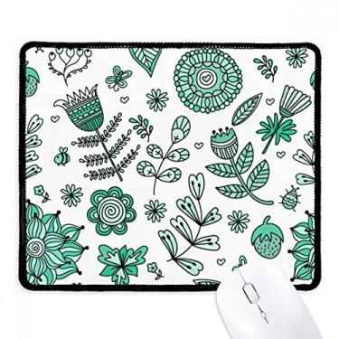 Imagem de Tapete de borracha para jogos com bordas costuradas e folhas verdes