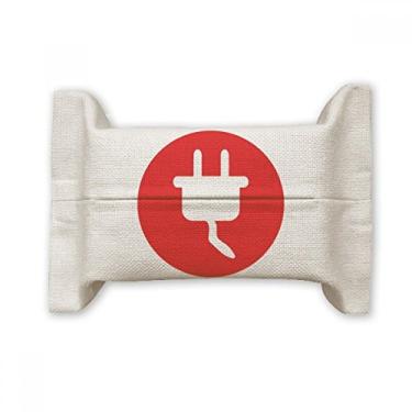 Imagem de Cabo de carregamento vermelho padrão de cabo de papel para lenços faciais saco de linho de algodão