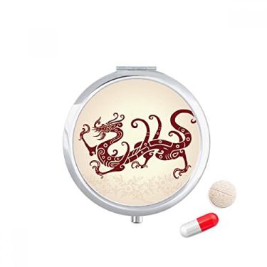 Imagem de Estojo de comprimidos de dragão chinês com dragão animal, caixa de armazenamento de remédios