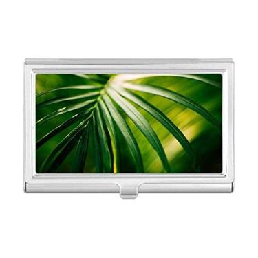 Imagem de Porta-cartões de visita com fotografia natural de folhas de sol