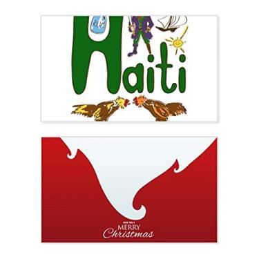 Imagem de Haiti National Symbol Landmark Pattern Holiday Merry Christmas Cartões de parabéns Mensagem de Natal