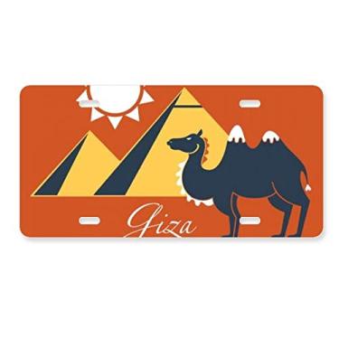 Imagem de DIYthinker Pirâmide Egito Egito Padrão de Esfinge Camelo Placa de Carro Decoração Acessório de Aço Inoxidável