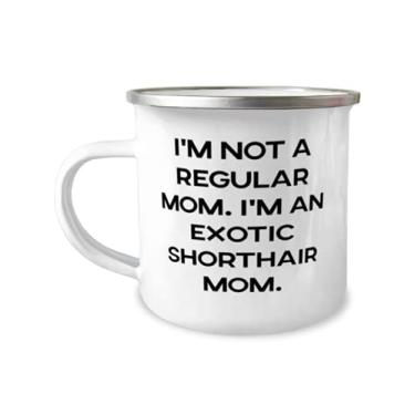 Imagem de Exotic Shorthair Cat para amantes de gatos, I'm Not a Regular Mom I'm an, Best Exotic Shorthair Cat Caneca de acampamento de 355 ml, de amigos