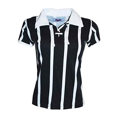 Imagem de Camisa Liga Retrô Listrada Feminina Preta e Branca M