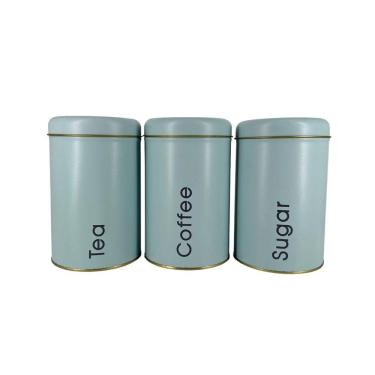 Imagem de Latas Porta Mantimento Jogo com 3 Pçs Decorativa 3 Cores