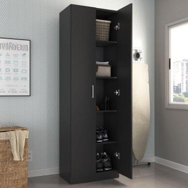 Imagem de Armário Multiuso 2 Portas 5 Prateleiras Vedere Preto